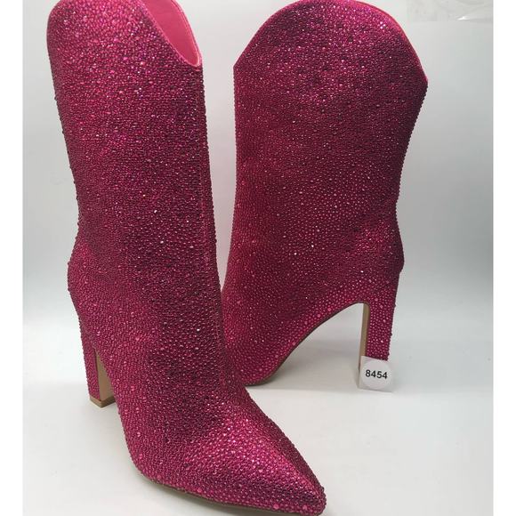 Free People X Billini Disco Rodeo Embellished Boots Pink Rhinestone Size US 8 - Picture 11 of 11